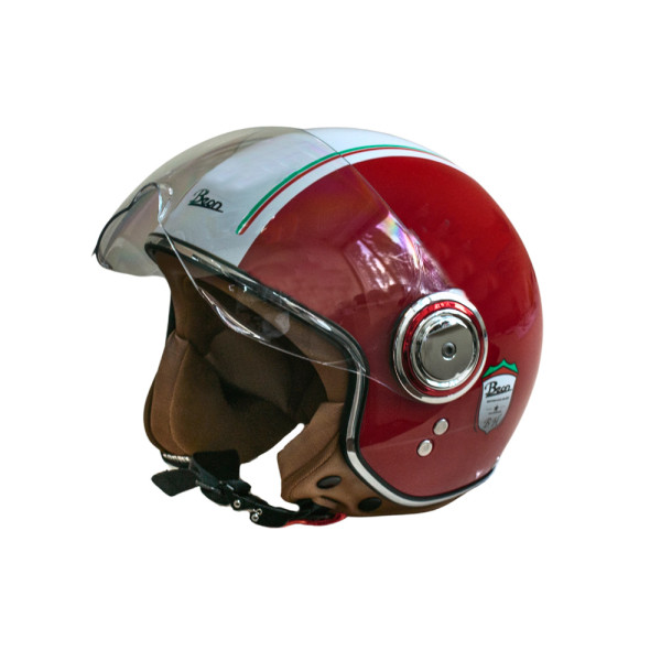 Мотошолом відкритий Beon B-110B Ferrari SHINY RED/WHITE (глянець червоний/білий), розмір L