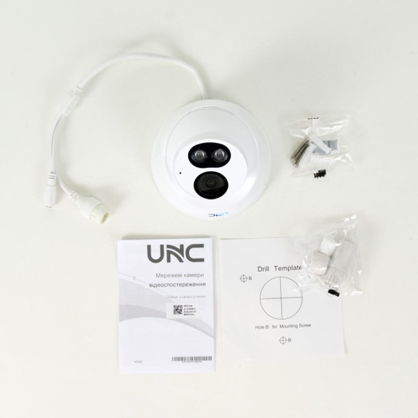 IP відеокамера UNC UNVD-4MIRP-30W/2.8AS CH купольна 4 Мп вулична для відеоспостереження