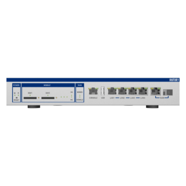Бездротовий маршрутизатор Teltonika RUTXR1 AC1200, 1xSFP, 1xGE WAN, 4xGE LAN, 1xConsole, 2xSIM, 4G/LTE.Cat6 (RUTXR1000000) з монтажом у стійку