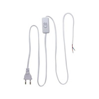 Шнур з вилкою та перемикачем e.wire.switch/plug.white, білий, 2x0.75, 1,5м