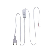 Шнур з вилкою та перемикачем e.wire.switch/plug.white, білий, 2x0.75, 1,5м