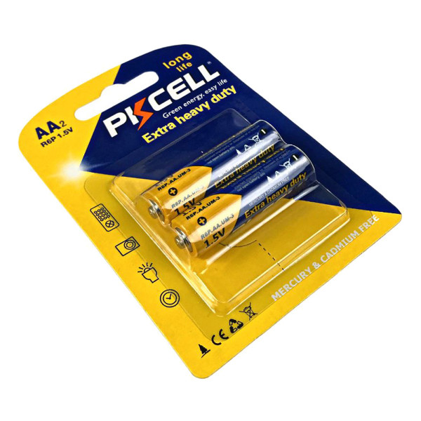 Комплект з 20 батарейок PKCELL Extra Heavy Duty AA R6P 1.5V по 2шт./блістер
