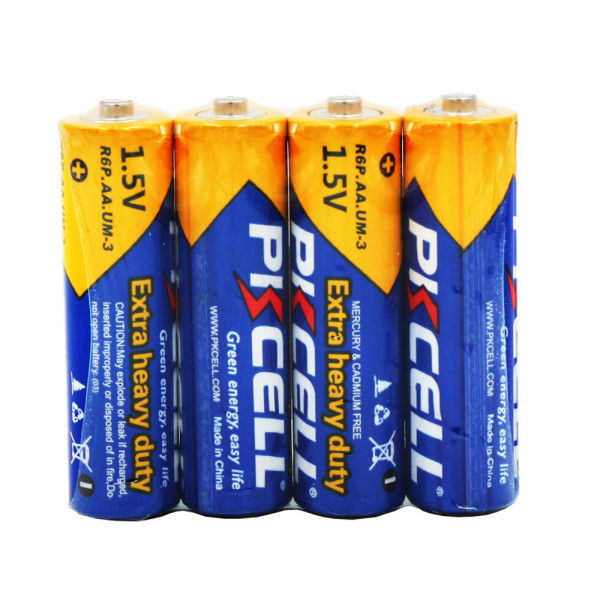 Комплект з 20 батарейок PKCELL Extra Heavy Duty AA R6P 1.5V по 4шт./плівка