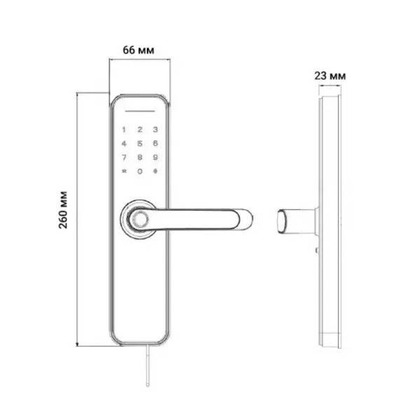 Розумний дверний біометричний замок SEVEN LOCK SL-7740BF black (врізна частина 5050)