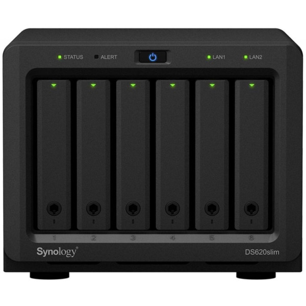 Система зберігання даних SYNOLOGY DS620SLIM з 6 відсіками для дисків, 2GB RAM, настільне виконання