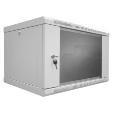 Шафа серверна SteelNet 6U 600 x 450 для мережевого обладнання (скло, сірий)
