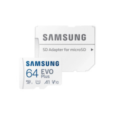 Карта пам'яті Samsung Evo Plus microSDXC 64GB UHS-I U1 V10 A1 + SD адаптер (MB-MC64KA/EU)