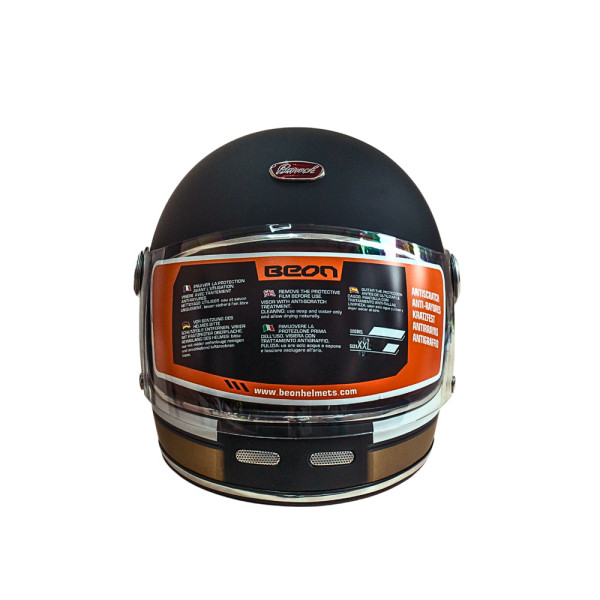 Мотошолом інтеграл Beon B-510 FIBER TRACK MATT BLACK/WHITE (матовий чорний/білий), розмір L