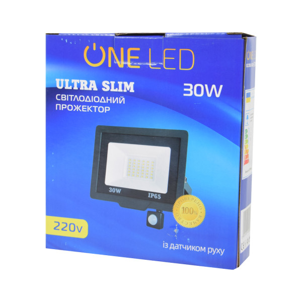 Прожектор світлодіодний ONE LED ultra (ZY-TH18-30-S ) 30 Вт з датчиком руху