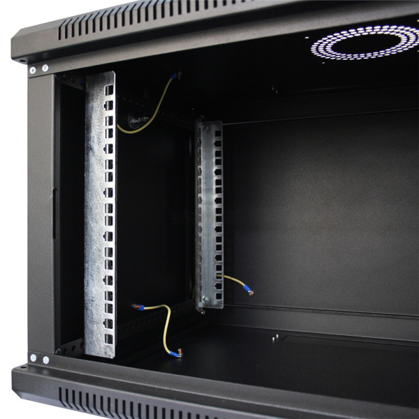 Шафа серверна SteelNet 4U 600 x 450 для мережевого обладнання (скло, чорний)