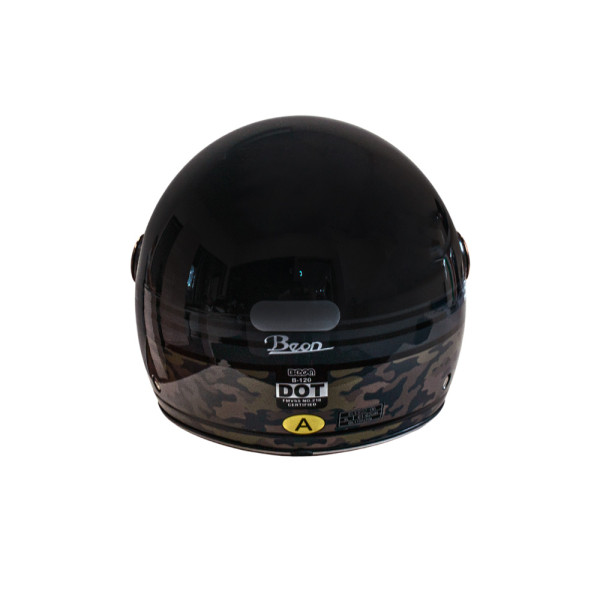 Мотошолом відкритий Beon B-120 27 SHINY BLACK (глянець чорний), розмір L