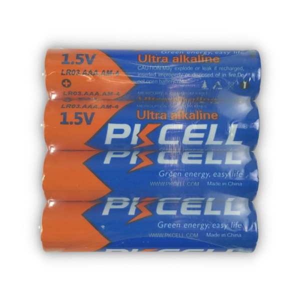 Батарейка PKCELL Ultra Alkaline AAA LR03 1.5V, 4шт./плівка