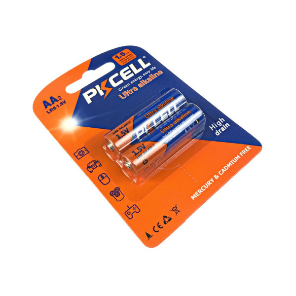 Комплект з 20 батарейок PKCELL Ultra Alkaline AA LR6 1.5V по 2шт./блістер
