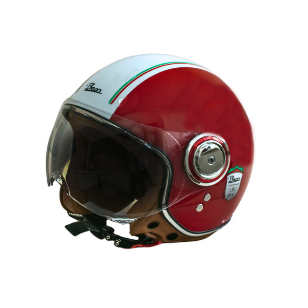 Мотошолом відкритий Beon B-110B Ferrari SHINY RED/WHITE (глянець червоний/білий), розмір L