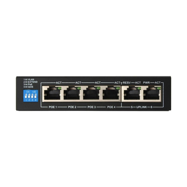 PoE-комутатор FoxGate S6004G-G2-AI POE Watchdog 6-портовий некерований