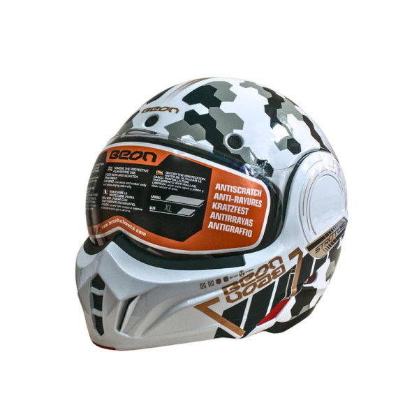 Мотошолом модуляр Beon B-707 213 SHINY WHITE (глянець білий), розмір L