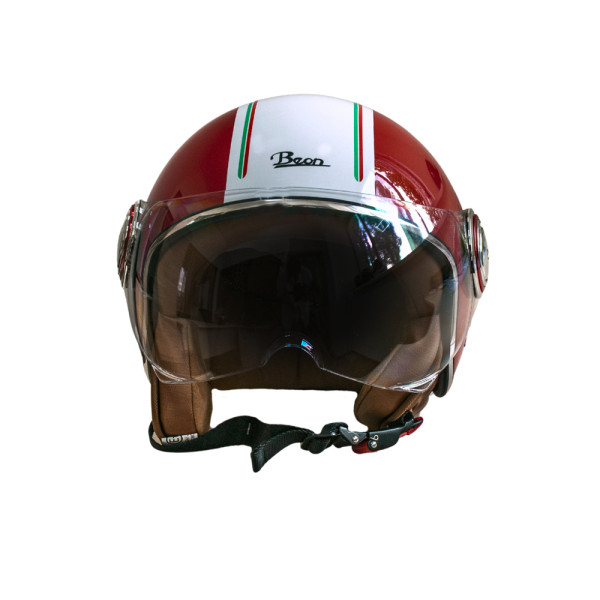 Мотошолом відкритий Beon B-110B Ferrari SHINY RED/WHITE (глянець червоний/білий), розмір L