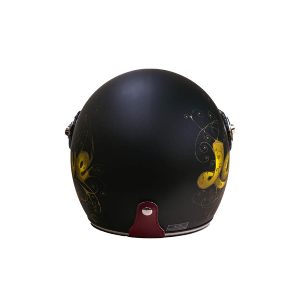 Мотошолом відкритий Beon B-108A ABS LOVE SHINY BLACK/GOLD (глянець чорний/золотий), розмір XL
