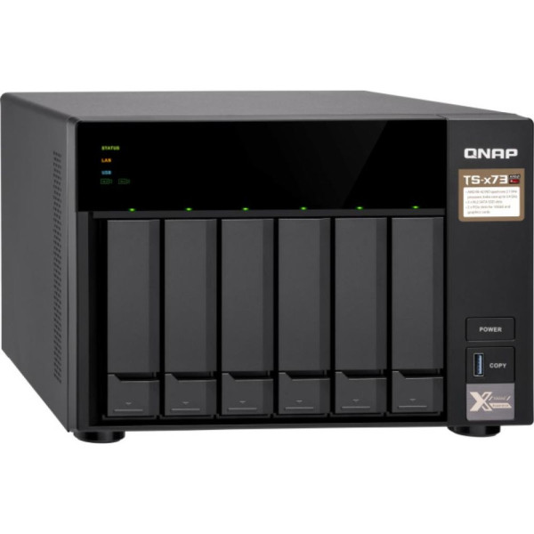 Система зберігання даних QNAP TS-673A-8G з 6 відсіками для дисків, 8GB RAM, настільне виконання