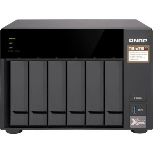 Система зберігання даних QNAP TS-673A-8G з 6 відсіками для дисків, 8GB RAM, настільне виконання