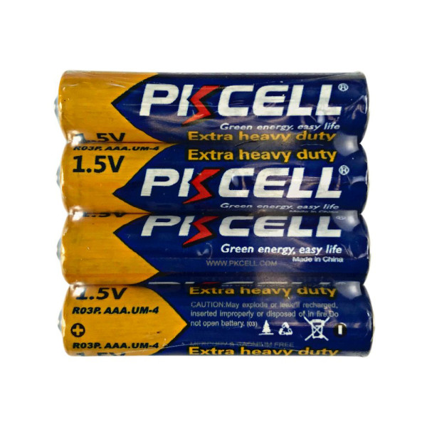 Батарейка PKCELL Extra Heavy Duty AAA R03P 1.5V, 4шт./плівка