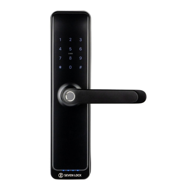 Розумний дверний біометричний замок SEVEN LOCK SL-7767BF black (без врізної частини)