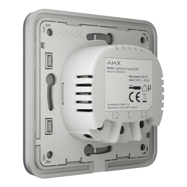 Вимикач Ajax LightSwitch 2-gang Graphite двоклавішний