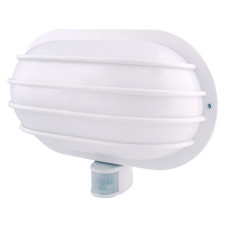 Світильник настінний з датчиком руху e.sensor.lum.69.e27.white (білий) 180°, IP44