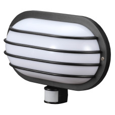 Світильник настінний з датчиком руху e.sensor.lum.69.e27.black (чорний) 180°, IP44