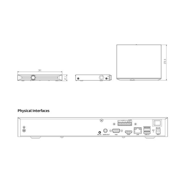 TC-R3220 Spec: I/B/K/V3.1 NVR 20 каналів
