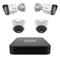 Сучасний Комплект IP відеоспостереження Tiandy на 4 камери