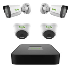 Сучасний Комплект IP відеоспостереження Tiandy на 4 камери