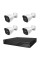 Комплект IP-відеонагляду на 4 камери TVT IP-Video Kit 4x4Mp (B) PoE: 4 циліндричні 4Mp відеокамери + 4-канальний 6Mp відеореєстратор