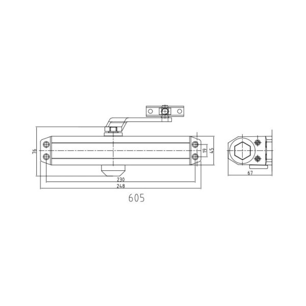 Дверний доводчик Dortec DT-65 Brown