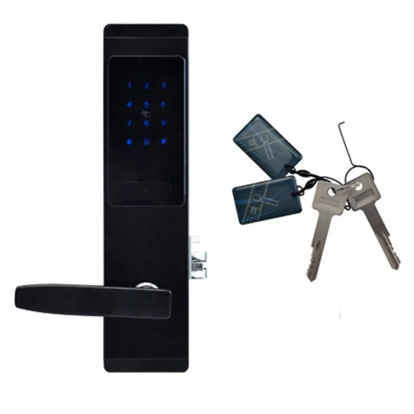 Замок електромеханічний автономний Trinix TRL-5102BT Black Left з Bluetooth і зчитувачем Mifare