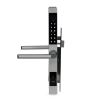 Замок біометричний автономний Trinix TRL-5105BTF Silver Left з Bluetooth, зчитувачем відбитків пальців і карт Mifare