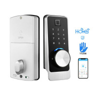 Замок біометричний автономний Trinix TRL-5203BTF Silver Right з Bluetooth, зчитувачем відбитків пальців і карт Mifare