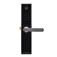 Замок біометричний автономний Trinix TRL-5104BTF Black Right з Bluetooth, зчитувачем відбитків пальців і карт Mifare