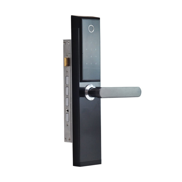 Замок біометричний автономний Trinix TRL-5104BTF Black Right з Bluetooth, зчитувачем відбитків пальців і карт Mifare