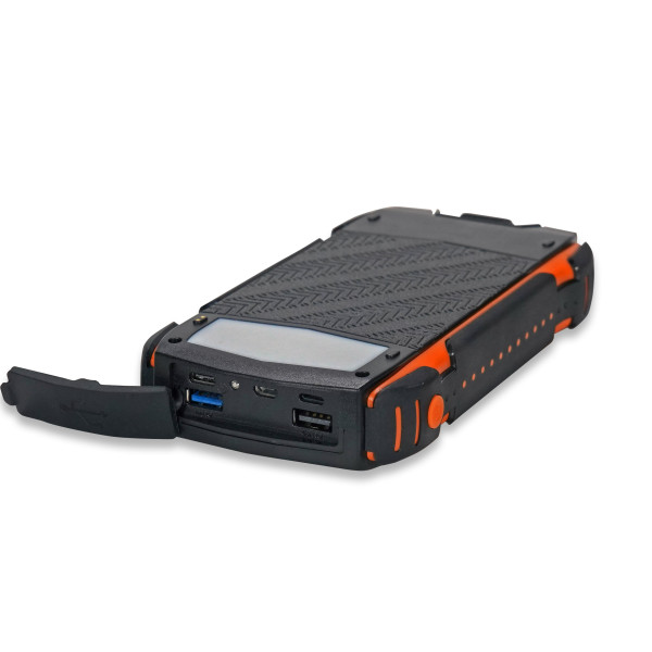 Повербанк з сонячною панеллю 30000mAh Power Bank Kraft TPB-1830SLP Orange 18W QC2.0 LED-ліхтар
