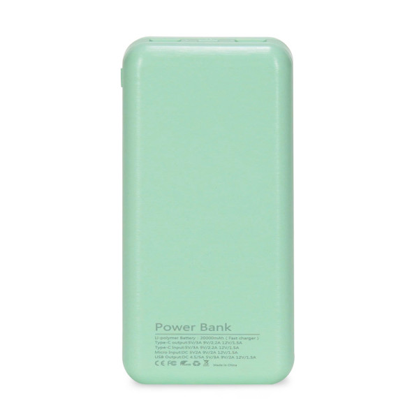 Повербанк 20000mAh Power Bank Kraft TPB-2020 Green 22.5W QC3.0