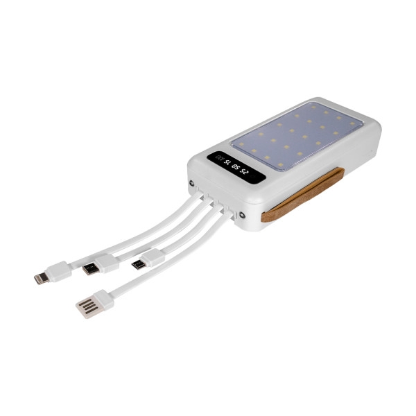 Повербанк 20000mAh Power Bank Kraft KPB-1120L White LED-ліхтар