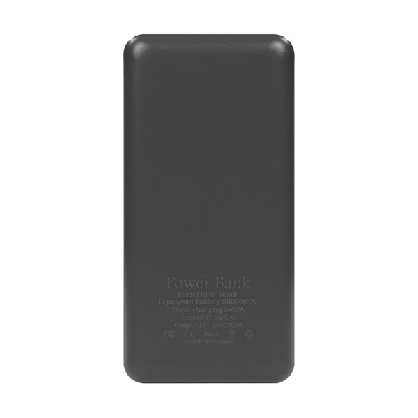 Повербанк 50000mAh Power Bank Kraft KPB-1650L Black 2 світлодіоди