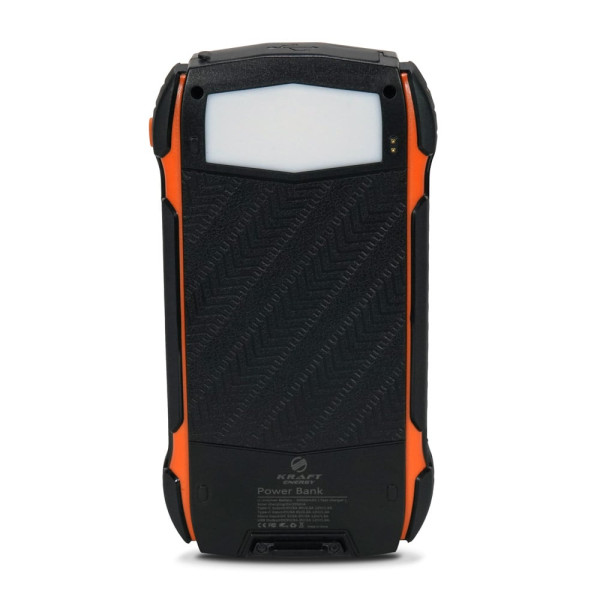 Повербанк з сонячною панеллю 30000mAh Power Bank Kraft KPB-U1830FCSL Orange 18W QC2.0 LED-ліхтар