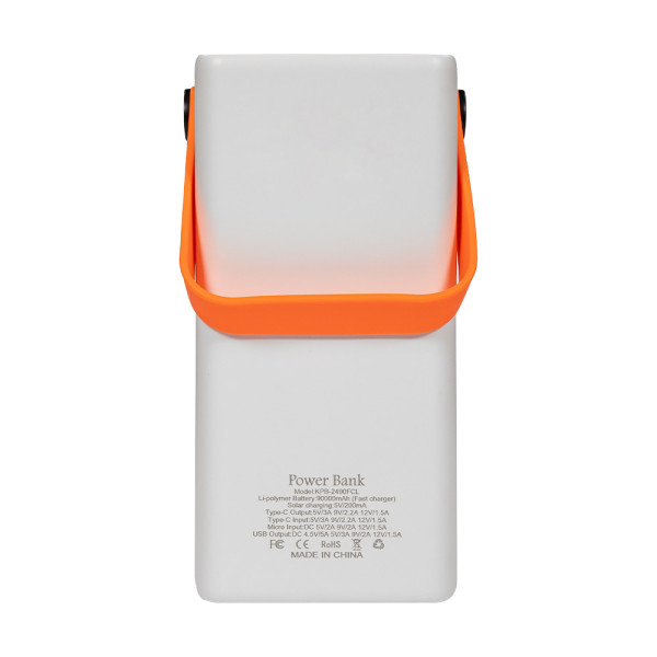 Повербанк 90000mAh Power Bank Kraft KPB-2490FCL White 22.5W QC3.0 LED-ліхтар