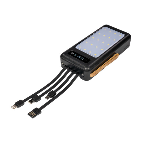 Повербанк 20000mAh Power Bank Kraft KPB-1120L Black LED-ліхтар