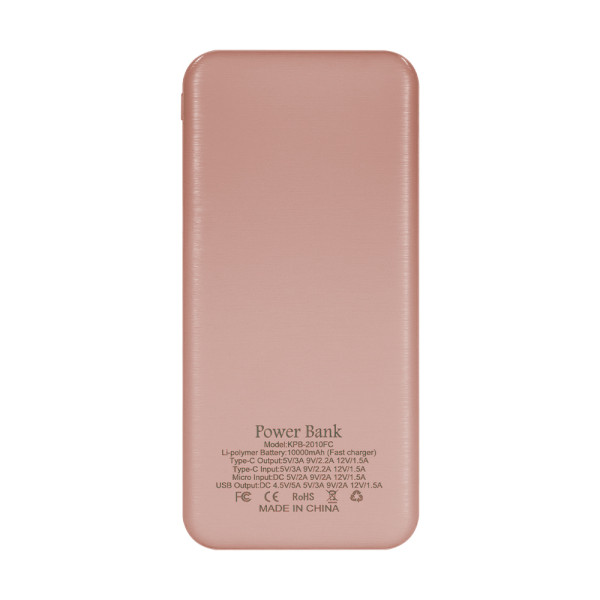 Повербанк 10000mAh Power Bank Kraft KPB-2010FC Pink 22.5W QC3.0