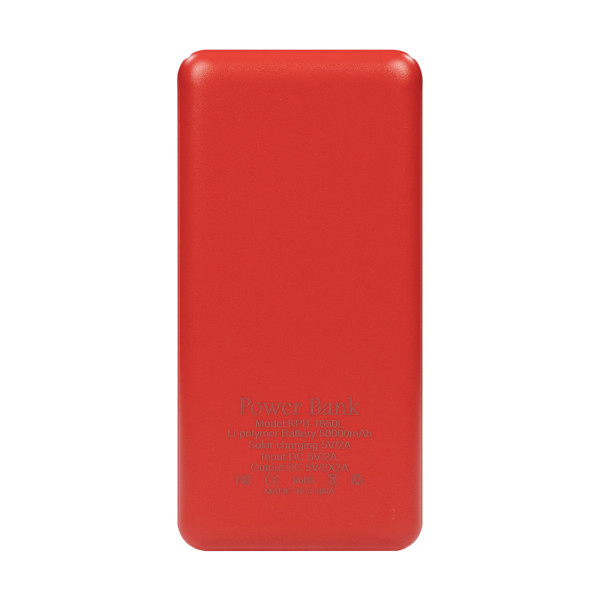 Повербанк 50000mAh Power Bank Kraft KPB-1650L Red 2 світлодіоди