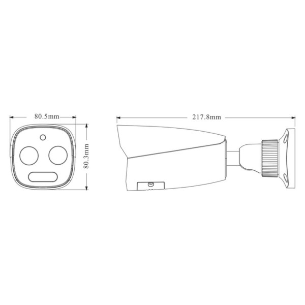 Тепловізійна IP-відеокамера 5Mp TVT TD-5422E1-VT(3/PE) f=4mm, thermal 256x192 f=3.2mm