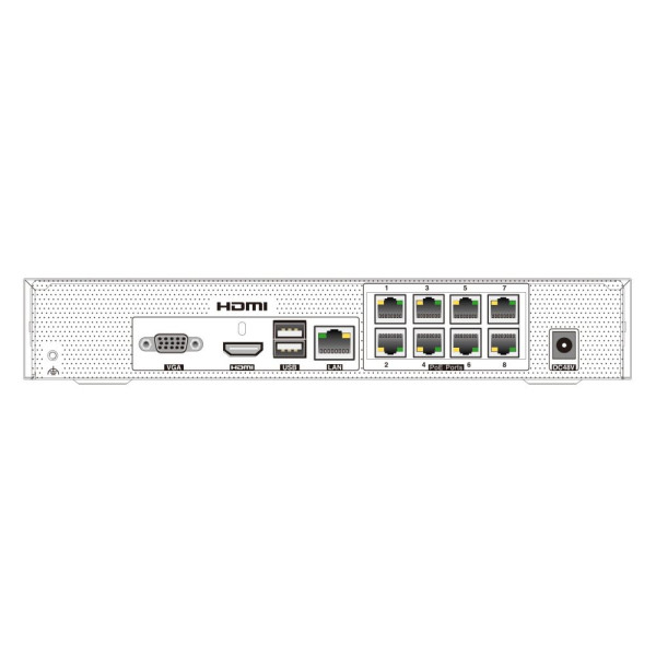 IP-відеореєстратор 8-канальний 6Mp TVT TD-3008H1-8P-B1-B з 8 портами PoE